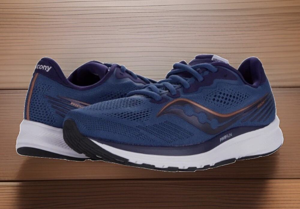 Saucony Ride Running Midnight Blue Copper Shoes Womens Size 10 Fast Ship